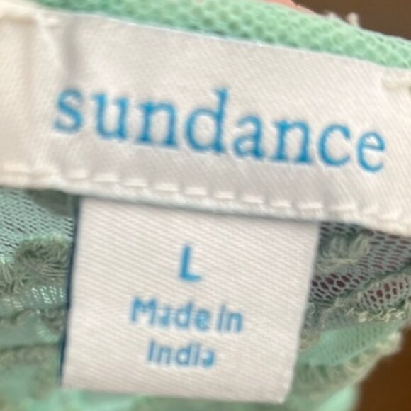 Sundance Green Embroidered Lace Sleeveless Blouse - Picture 7 of 8